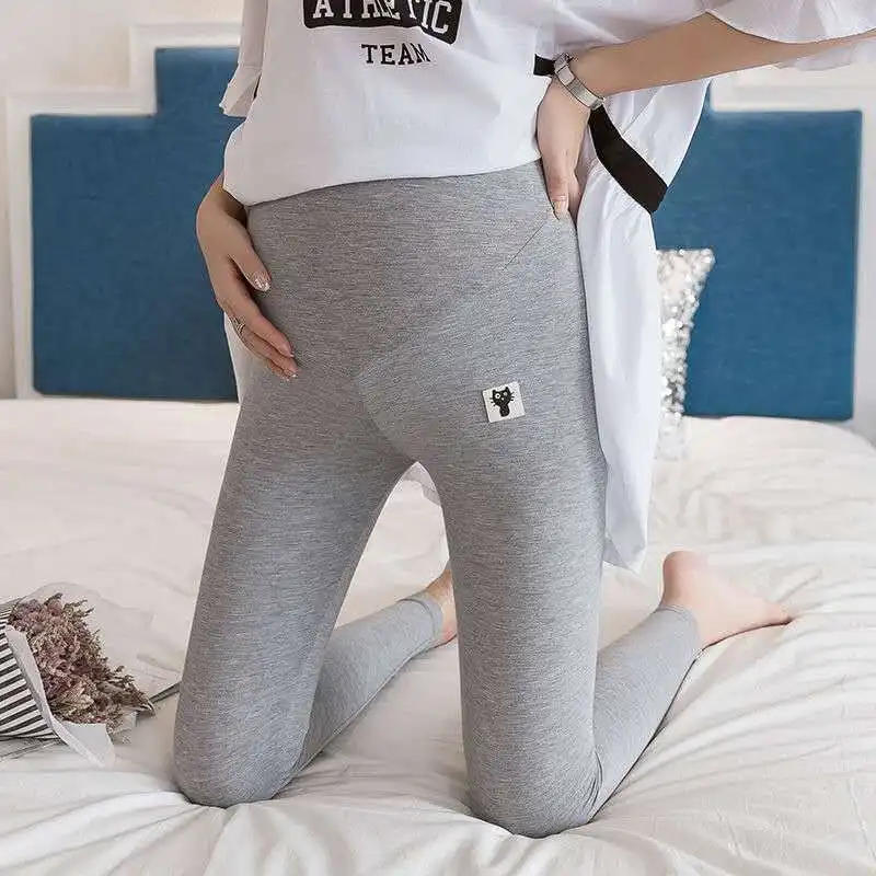 

Women Soft Maternity Body Shaping Cotton High Waist Leggings Cat Sign Loose Adjustable Maternity Pants Pregnant Clothes