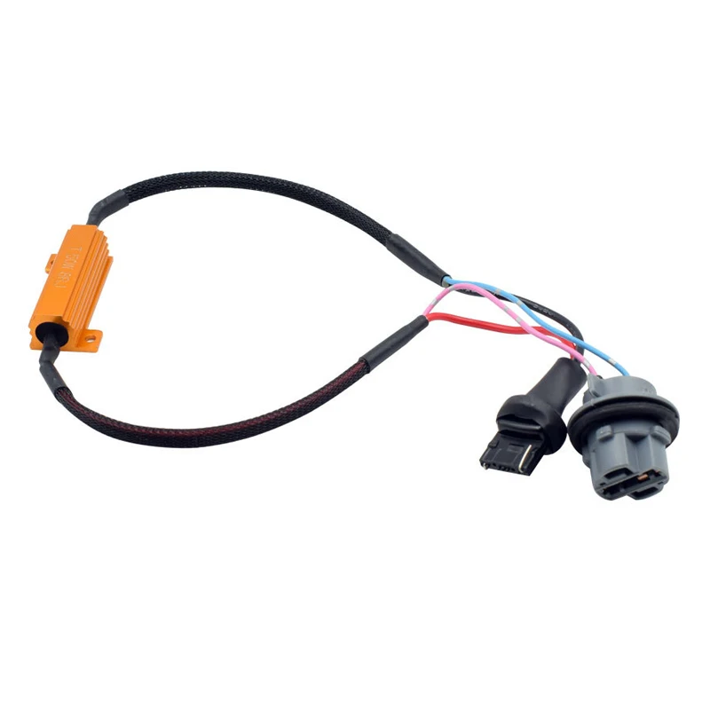 T20 1156 BA15S 1157 7440 7443 3156 3157 Разъем 50 Вт декодер автомобиль светодиодный поворот Син