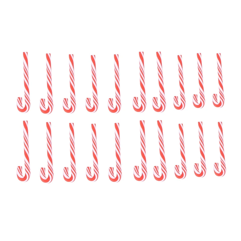 

100Pcs Red And White Handmade Christmas Candy Cane Kawaii Miniature Food Dollhouse Home Decor