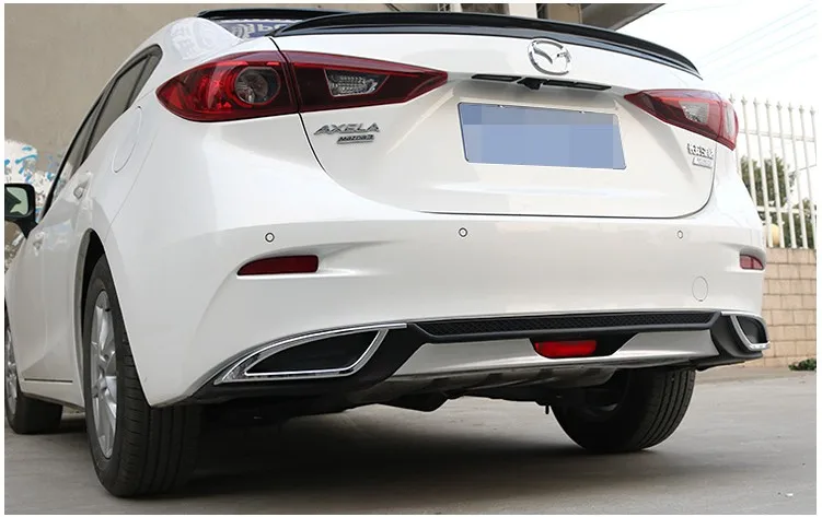 Car Rear Bumper Diffuser Body kit Bumpers Protector ABS plastic For Fit Mazda 3 Axela 2014 2015 2016 2017 2018 2019 rear spoiler |