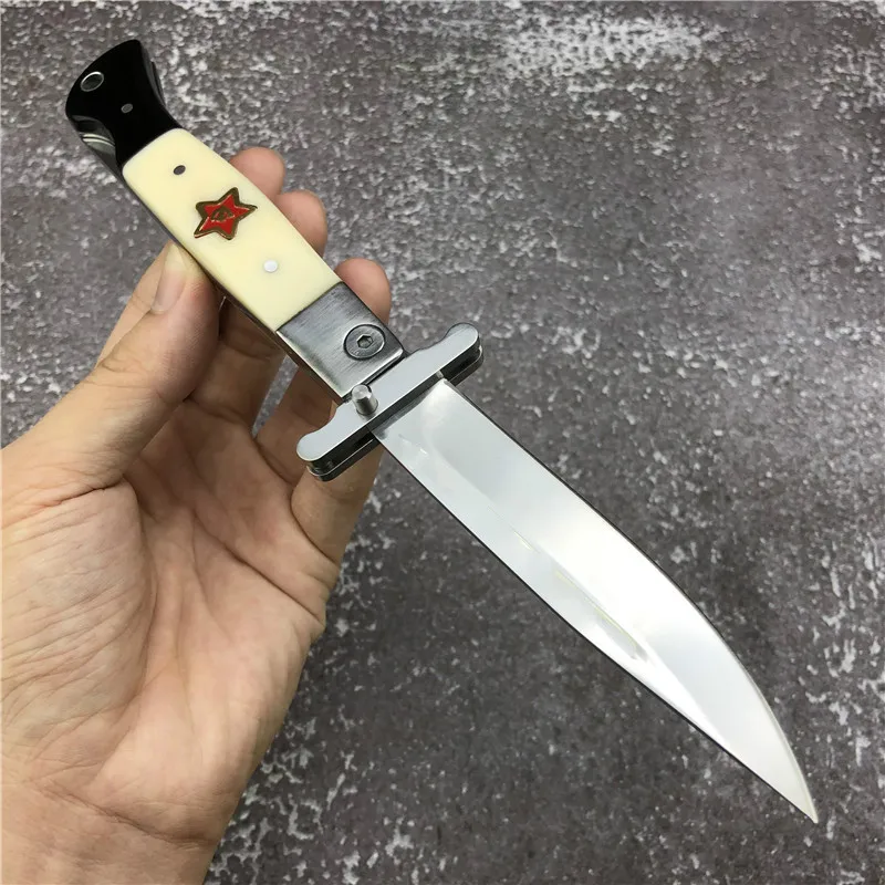 Русский Finka NKVD KGB wit EDC ручной складной карманный нож черный и белый каучуковая