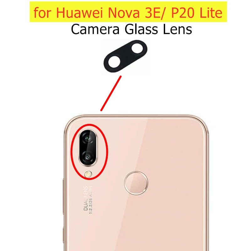 2 шт./лот для задней камеры Huawei Nova 3E/ P20 Lite стеклянный объектив основной с клеем