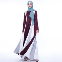 woman abaya turkey ramadan fashion stitching striped muslim dress plus size loose caftan long kaftan moroccan maxi wedding dress