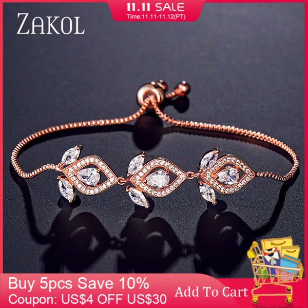 ZAKOL модные кубические циркониевые серьги-люстры регулируемые браслеты для
