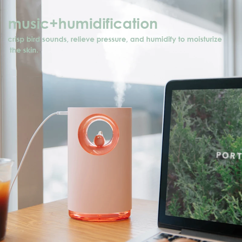 

2019 New Creative Bird Music Humidifier 400ml USB mini Diffuser Cute Bird Song Desktop Aroma Diffuser