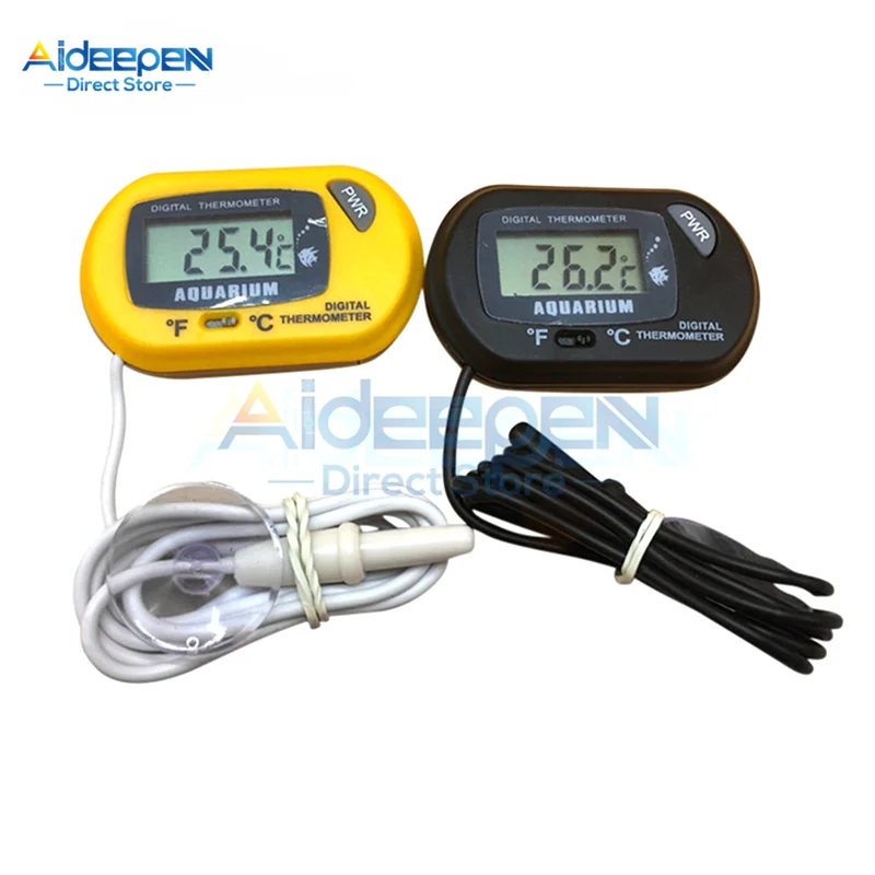 digital lcd screen sensor aquarium thermometer wired aquarium fish tank temp meter electronic temperature measurement tools free global shipping