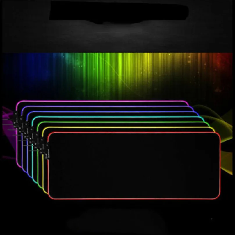 RGB большой цветной коврик для клавиатуры со светодиодной подсветкой игровой мыши