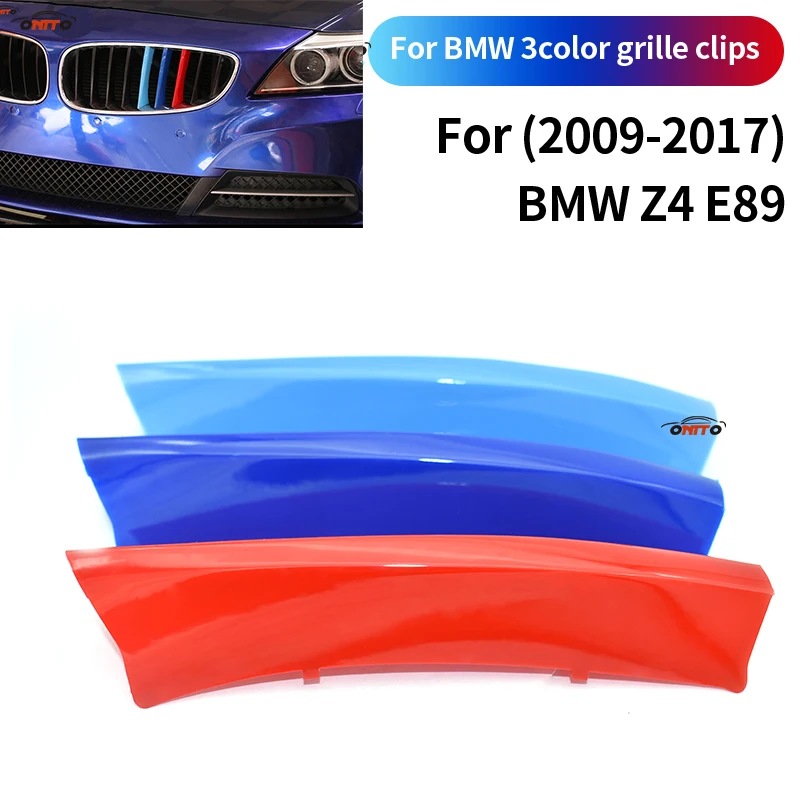 

3 colors Front Racing Grille Clips Coves Car Styling For Z4 E89 2009-2017 Decoration Trim Stripe Decal Sticker ABS Accessory