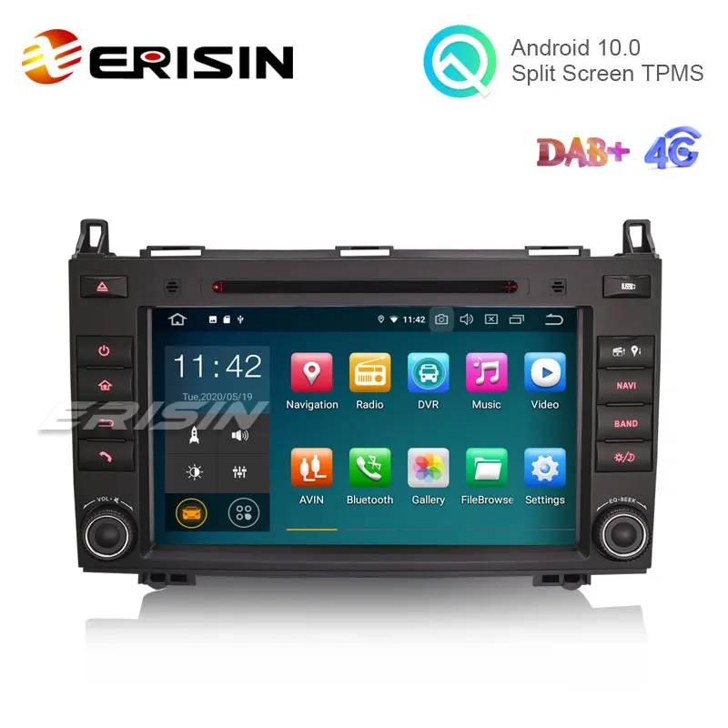 Erisin 5121 8 &quotAndroid 10 0 Автомобильный DVD Радио OBD GPS 4G TPMS DAB + CarPlay для Benz B200 Sprinter Viano