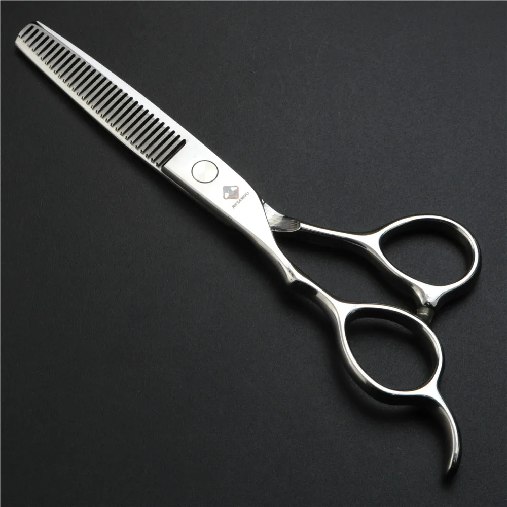 Серебристые 6 дюймовые левые Парикмахерские ножницы 440C парикмахерские