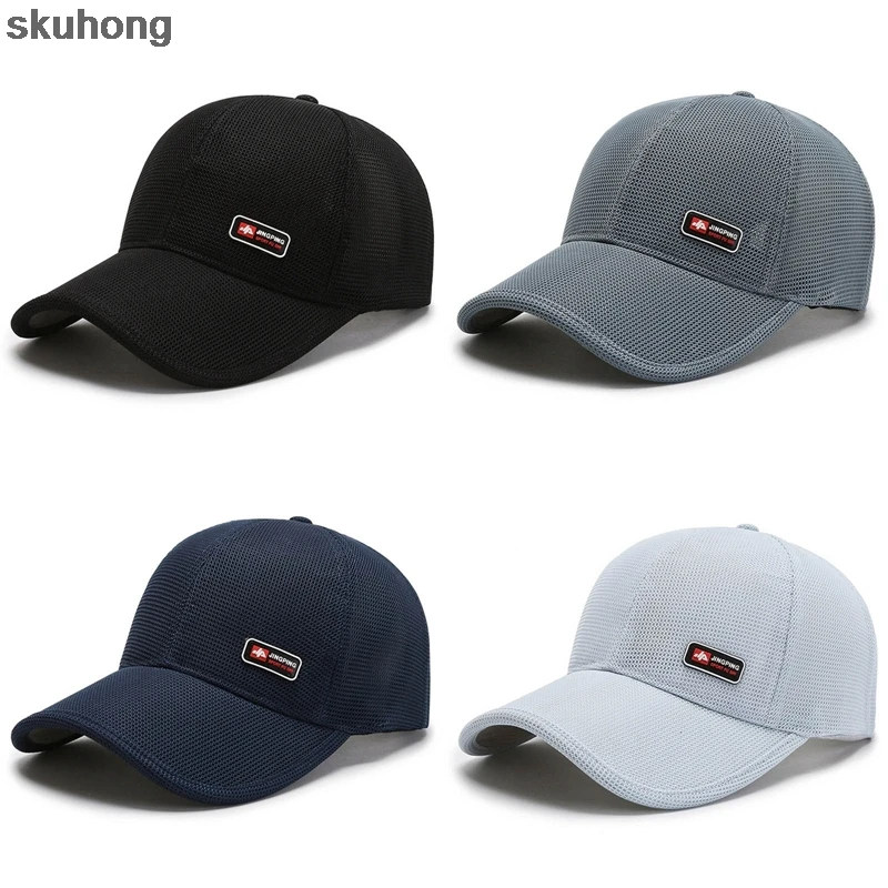 

New Men Women Summer Baseball Cap Quick Drying Hats Unisex Breathable Mesh Sport Pure Color Snapback Hat Bone Baseball Hat