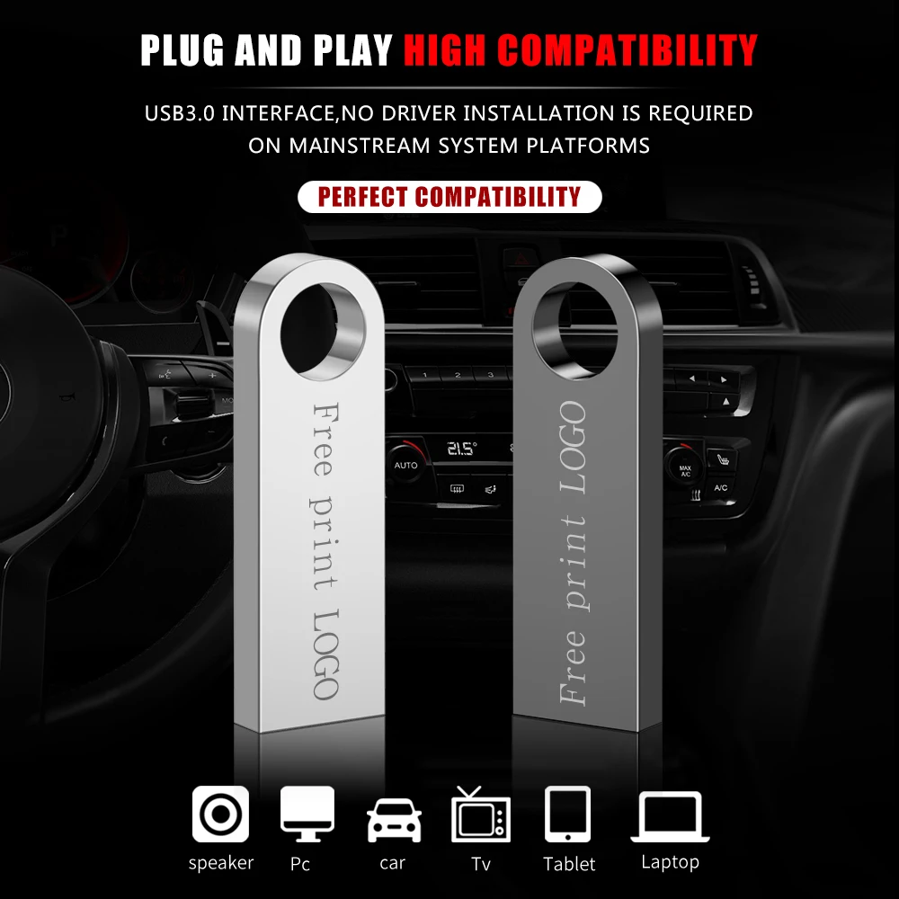 

Usb Flash Drive 64gb Metal Pen Drive 16gb Waterproof Pendrive 32gb Usb Memory Stick 8gb 128gb Memoria Usb 2.0 Free Custom Logo