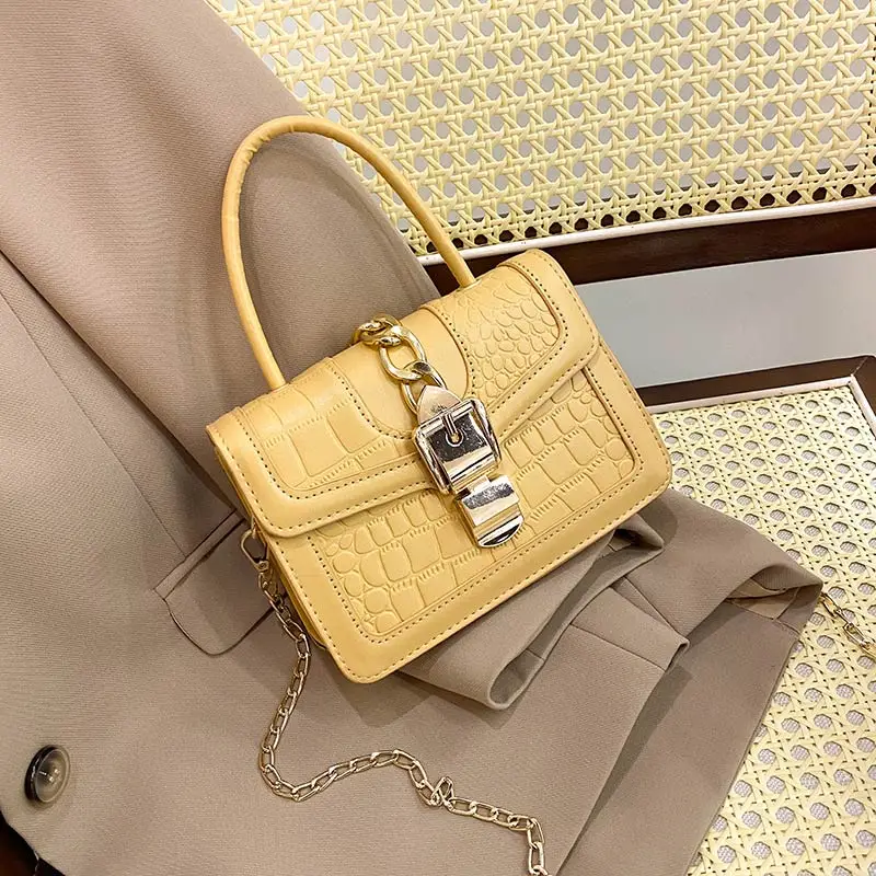 

Luxury Designers Crocodile Pattern Chain Purse and Handbag Women Casual Leather Waist Bag Lady Retro Shoulder Bag Cute Chest Bag