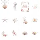 Минималистичный акварельный морской постер Морская звезда Коралловая Медуза океанская жизнь холст живопись настенное Искусство Картины домашний интерьер Декор