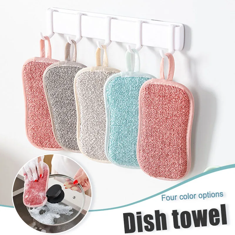 

Multi-Purpose Sponges Cleaning Cloth Dishes Scrubber Heavy Duty Scouring Power Household Cleaning For Kitchen Home