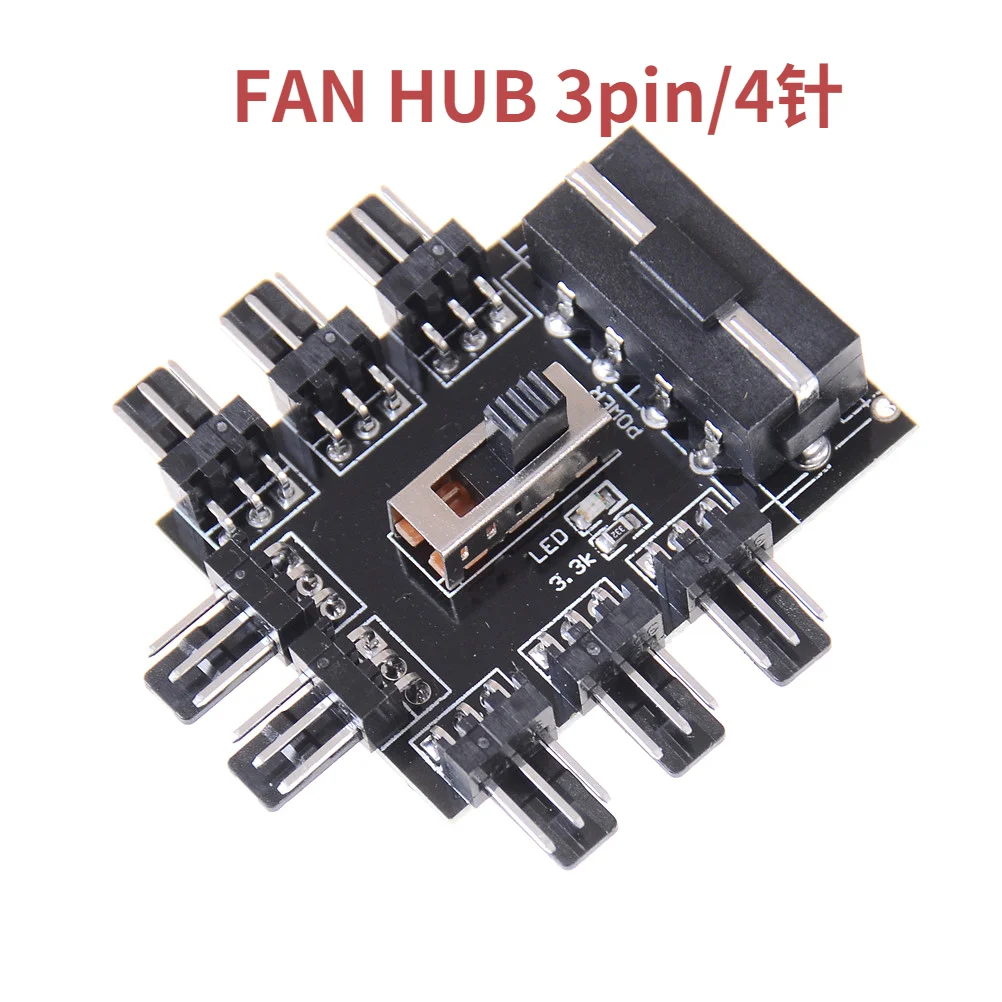 

Fan Hub 1 To 8 3Pin Pwm Sata Molex Splitter PC Mining Cable 12V Power Suppply Cooler Cooling Speed Controller 4PIN/SATA Adapter