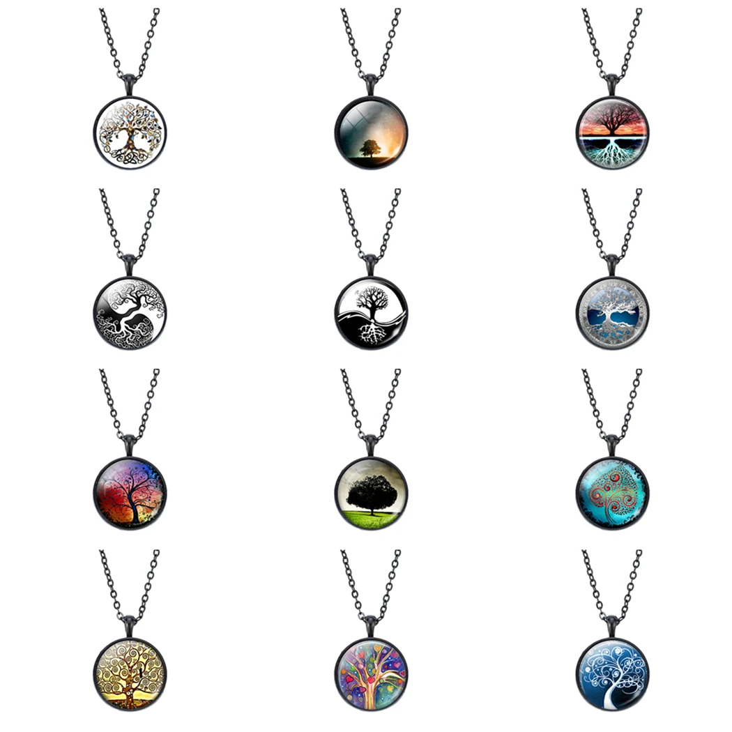 Модное ожерелье Древо жизни винтажное художественное фото стеклянный кабошон