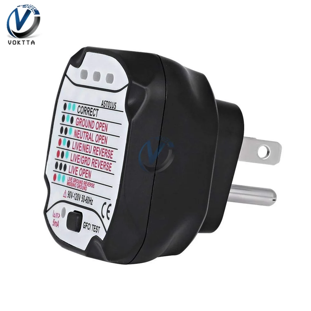 Тестер электрической розетки AST01 прибор для проверки сети с вилкой Стандарта США