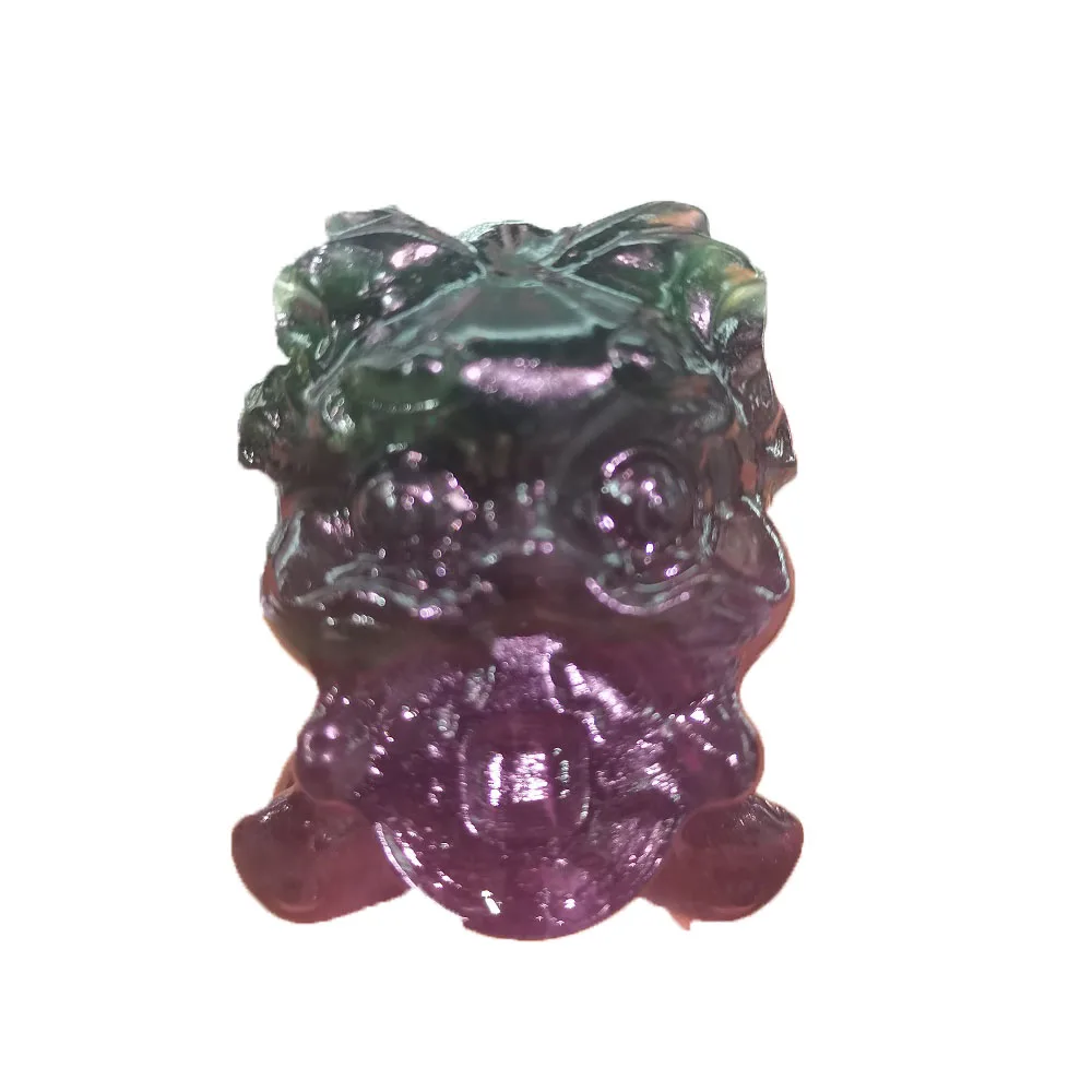 

Natural Color Fluorite Hand-Carved Animal Huffing Golden Beast Fortune Cat Statue Healing Reiki Mineral Quartz Home Crafts