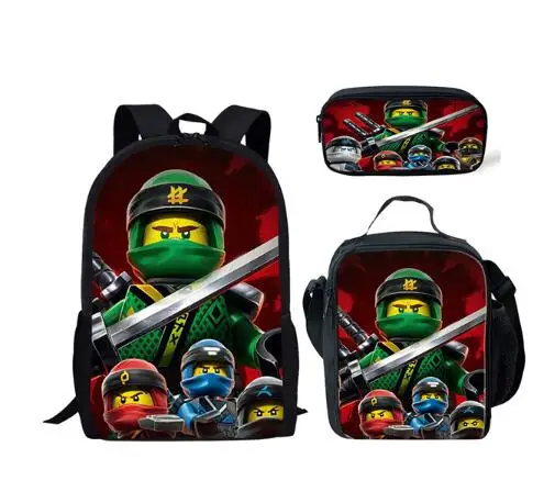 3pcs/Set Kids Mochila Cartoon Ninjago Backpack For Children Teenagers School Rucksack Girls Boys Bags | Багаж и сумки