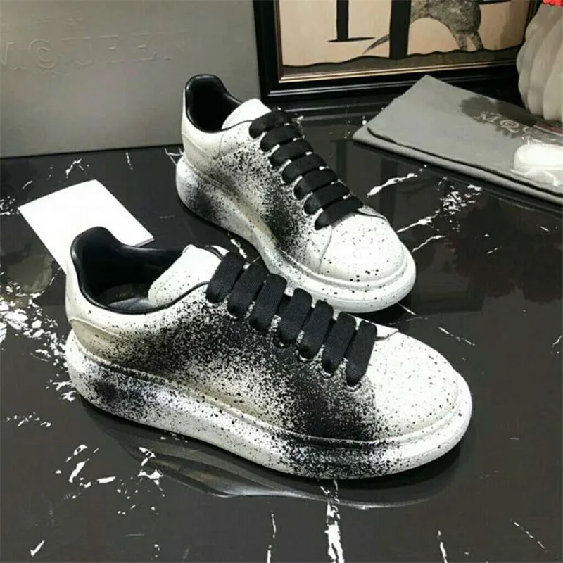 colorful mixed color cool style Spring Autumn Genuine Leather Women Casual Shoe designer Brand 2019 Sneaker Lace up sports shoe | Обувь