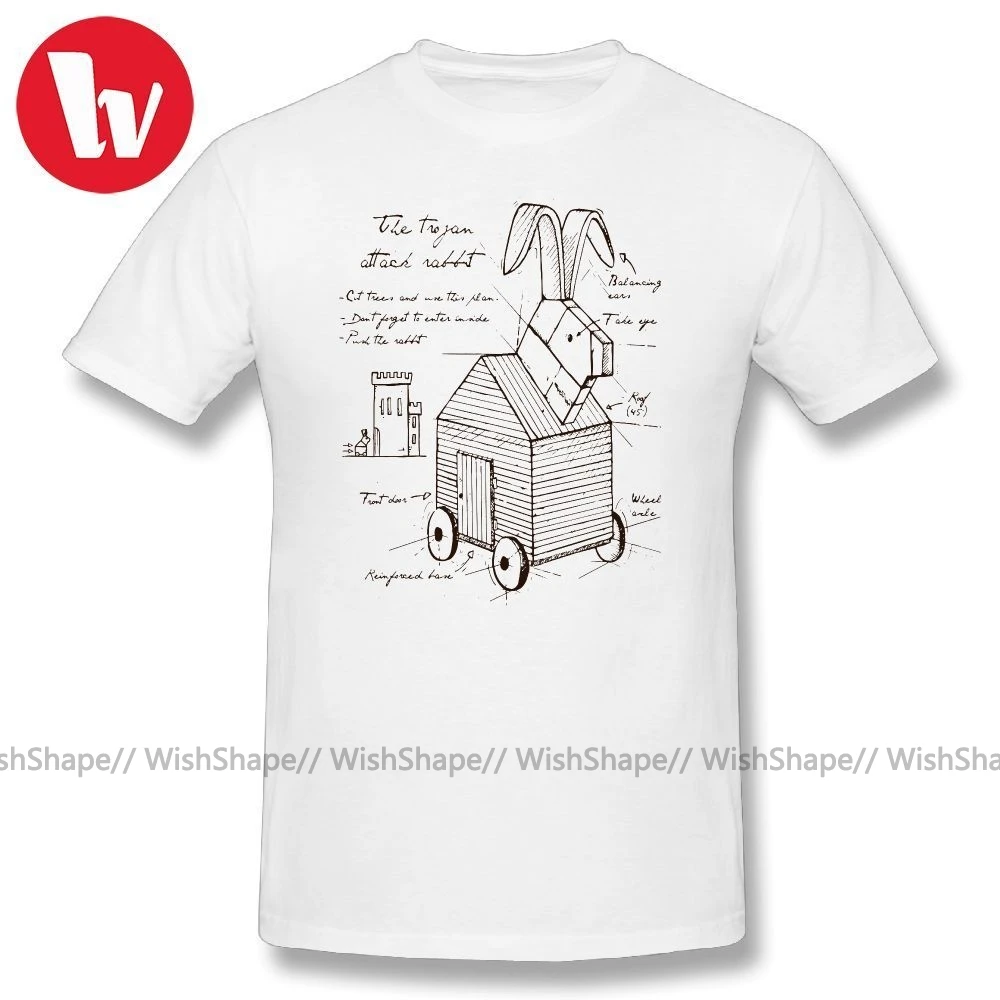 Monty Python футболки с принтом из мультфильма троянский кролик Футболка мужская