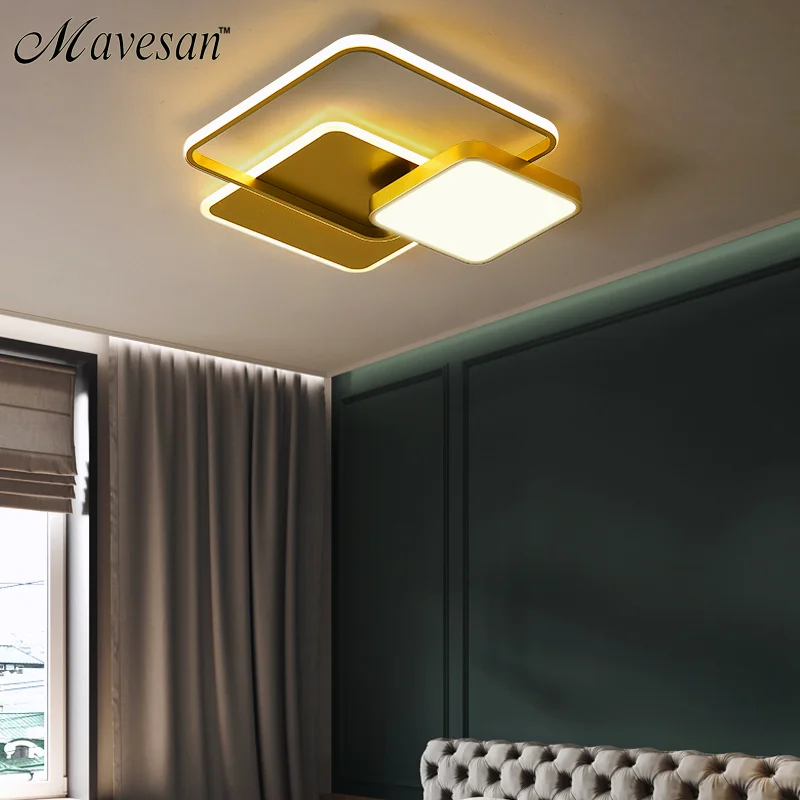 Золотой светодиодный потолочный светильник для гостиной современный спальни