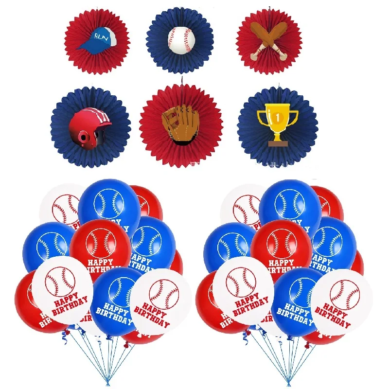 Бейсбол вечерние Happy баннеры для дня рождения Детские 1st короны празднования торт