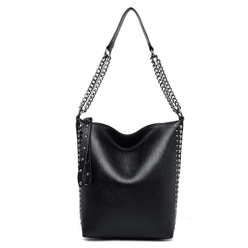 Зимние Роскошные сумки женские дизайнерские черные цепи сумка на плечо Женская