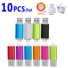 10pcs/lot Usb Flash Drive 32GB Pen Drive 4GB 16GB Pendrivne 64gb Waterproof Metal Memory USB Stick 128GB 8GB Thumb Drive LOGO