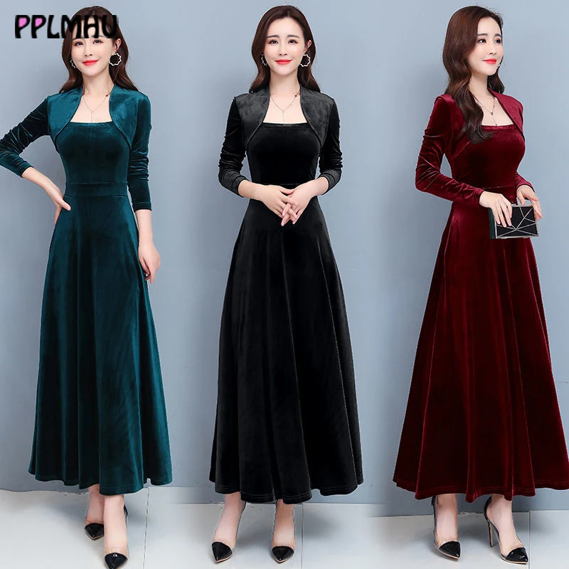 Платье Дворцовое французское длинное из двух частей облегающее бархатное платье