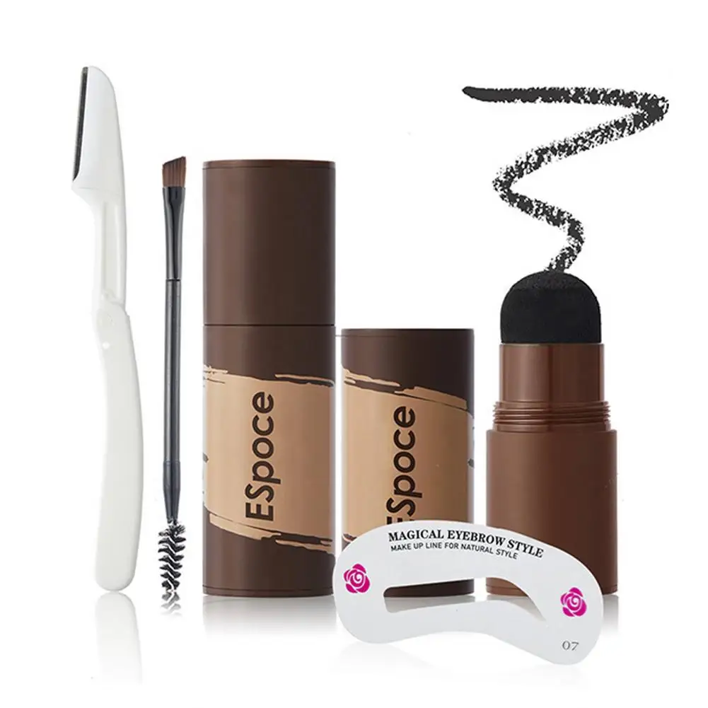 

Eyebrow Stamp and Eyebrow Stencil Kit with 10 Eyebrow Stencils Including Eyebrow Brush Trimmer Stencils Stamp Set 4 Color