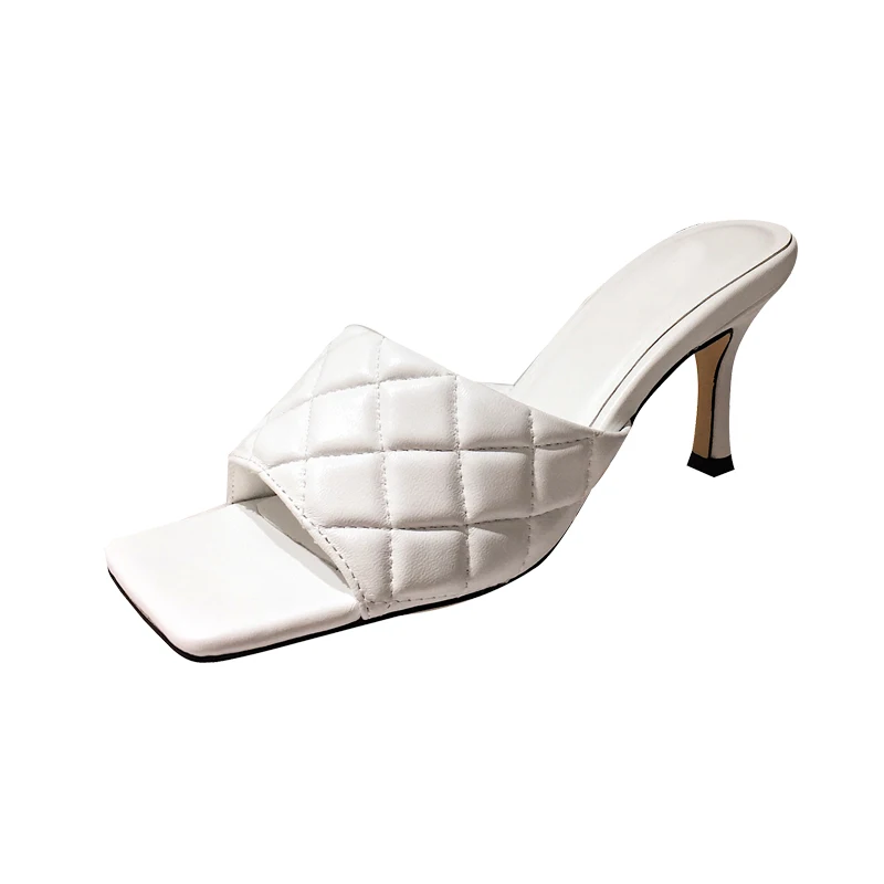 Sandalias De Verano Para Mujer женские шлепанцы на высоком тонком каблуке с квадратным носком