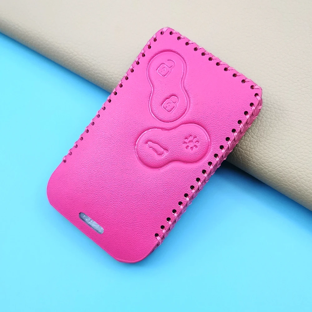 

Soft Texture Leather Car Key Case Cover For Renault Kadjar Captur Clio Megane 2 3 4 RS Koleos Logan Scenic Card Keychain Fob