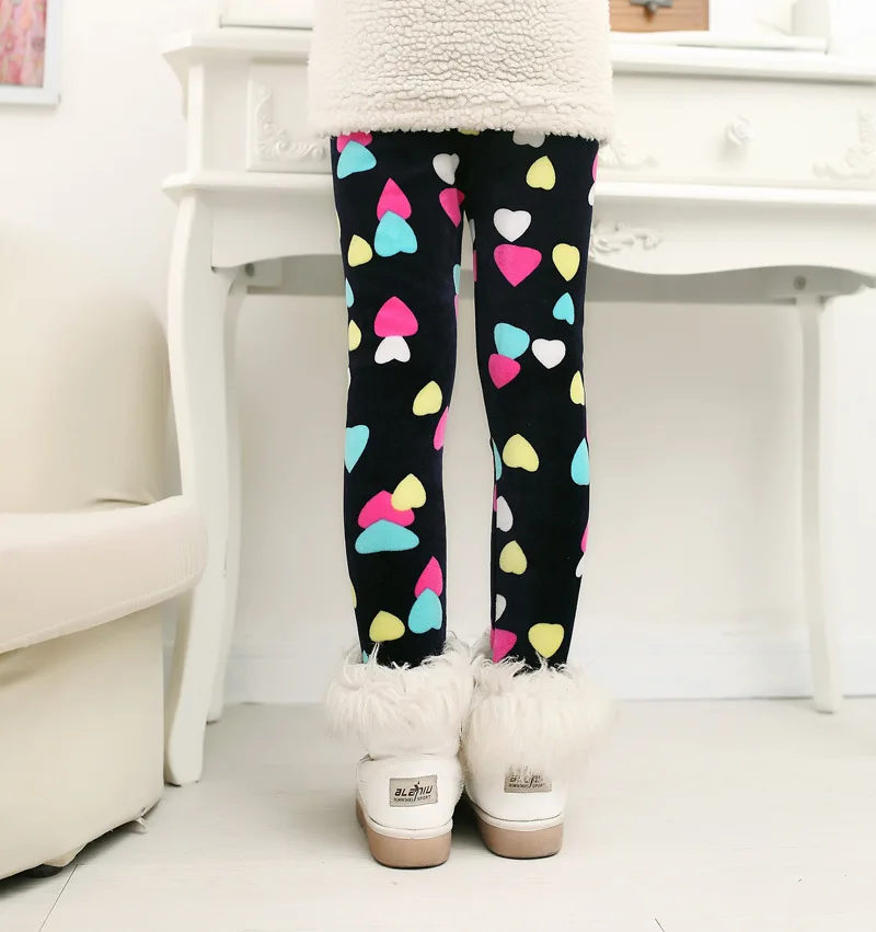C Модные детские теплые штаны с леопардовым принтом; сезон осень-зима; детские леггинсы с цветным принтом в виде цветов и бабочек; детские брюки для девочек - Цвет: C