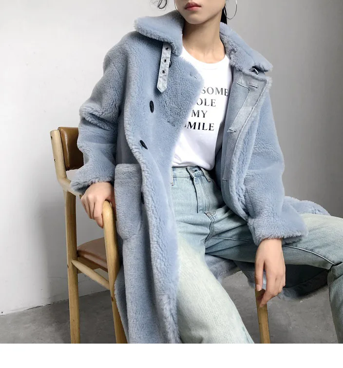 Женское плотное шерстяное пальто OFTBUY, со шерсти, зимняя тканевая двубортная парка, теплая свободная верхняя одежда
