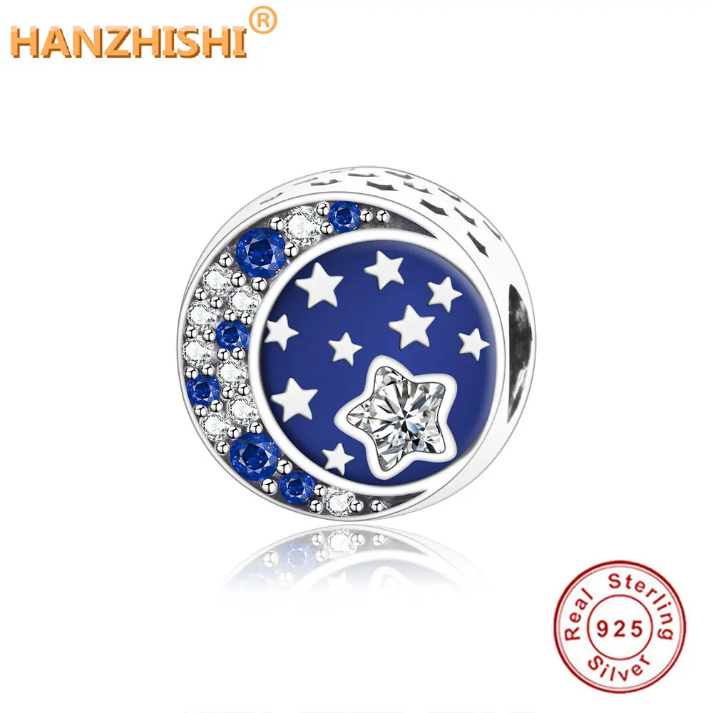 Подвески в виде звезд с синий прозрачный CZ эмаль подходят к оригиналу Pandora