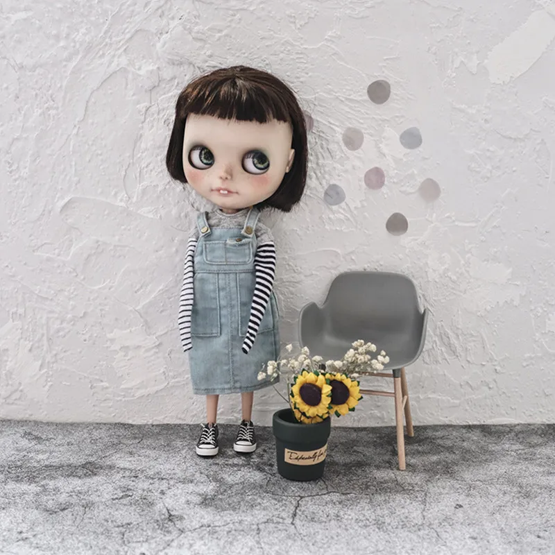 Новинка 1/6 кукла слюнятый короткий нагрудник брюки Blyth одежда для шарнирного