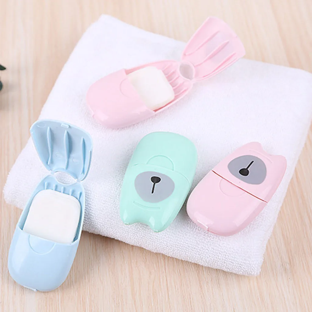 

50pcs Travel Portable Disposable Boxed Soap Paper Make Foaming Scented Bath Washing Hands Clean Scented Slice Mini Soap Paper