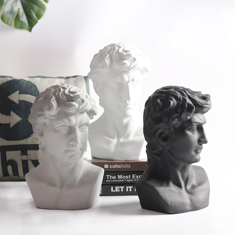 

35cm Nordic Retro Sculpture Imitation Plaster Ceramics David Drawing Sketch Home Decoration Living Room Cafts Accessories R4109