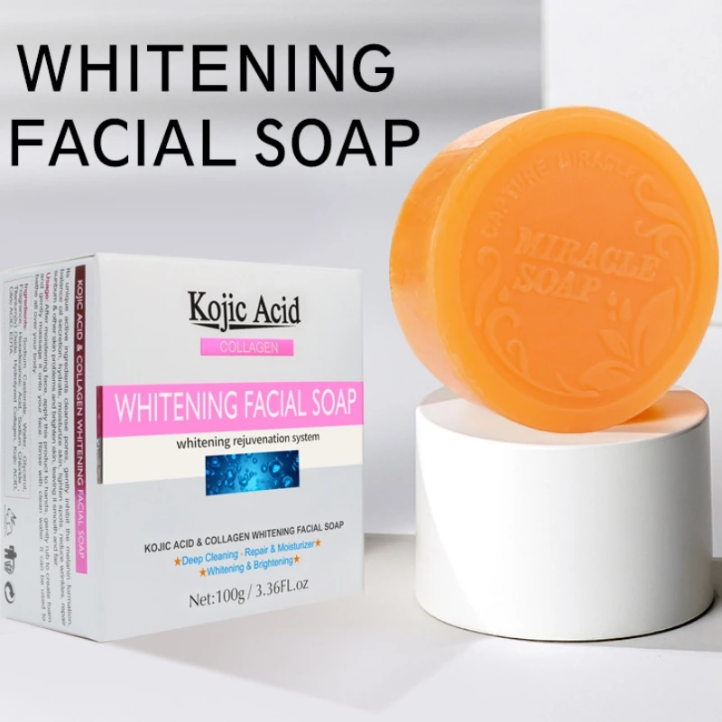 Черное Отбеливающее мыло для кожи Kojic кислота глицерин осветление цветочное |