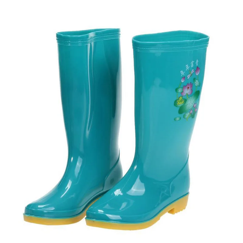 Сапоги Aleafalling женские резиновые ПВХ до середины икры водонепроницаемые хорошие