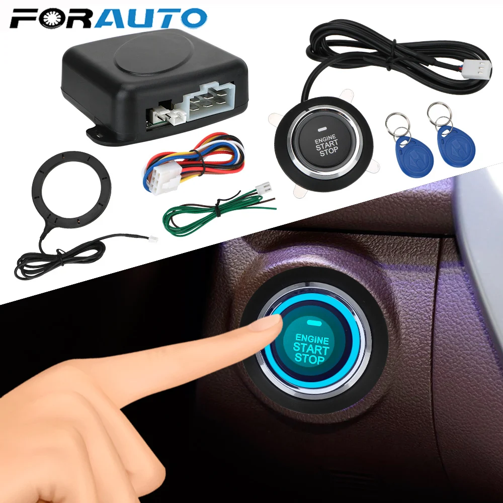 Автомобильная сигнализация кнопка запуска двигателя 12 В бесключевой доступ