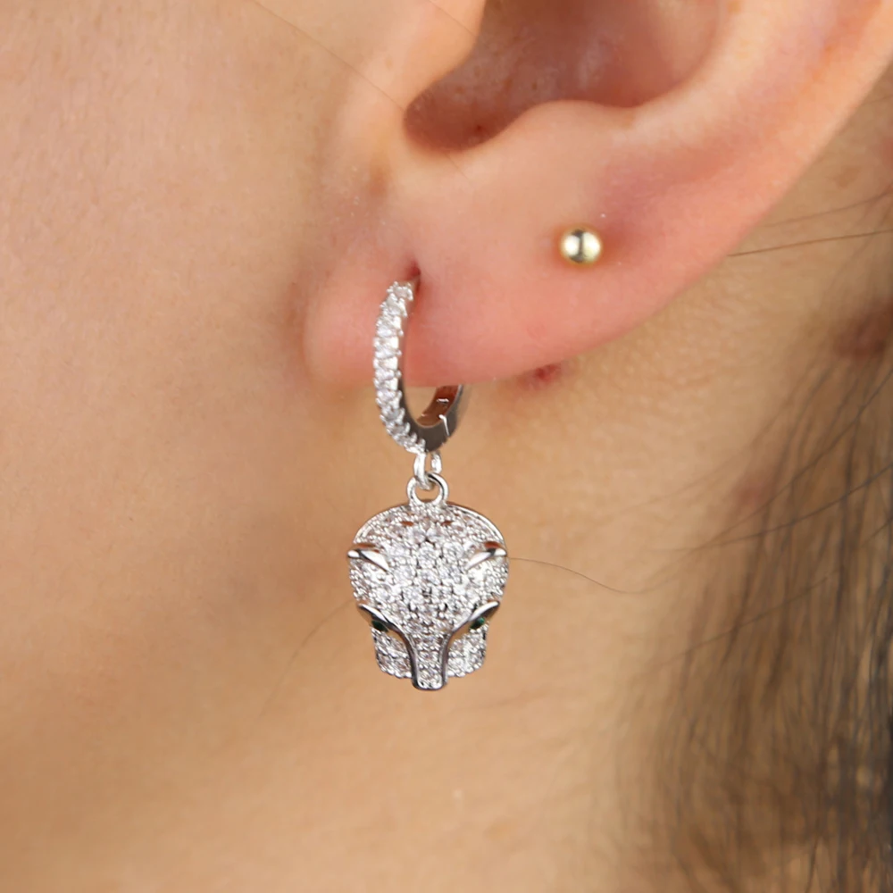 

Серьги женские металлические в форме головы леопарда, в европейском и американском стиле, 2021