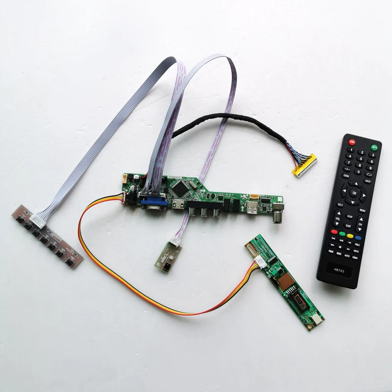 

For N170C2-L01/L02 TV Drive Card Board LCD Panel Monitor Keyboard+Remote+Inverter LVDS 1CCFL 30Pin VGA USB AV RF DIY Kit