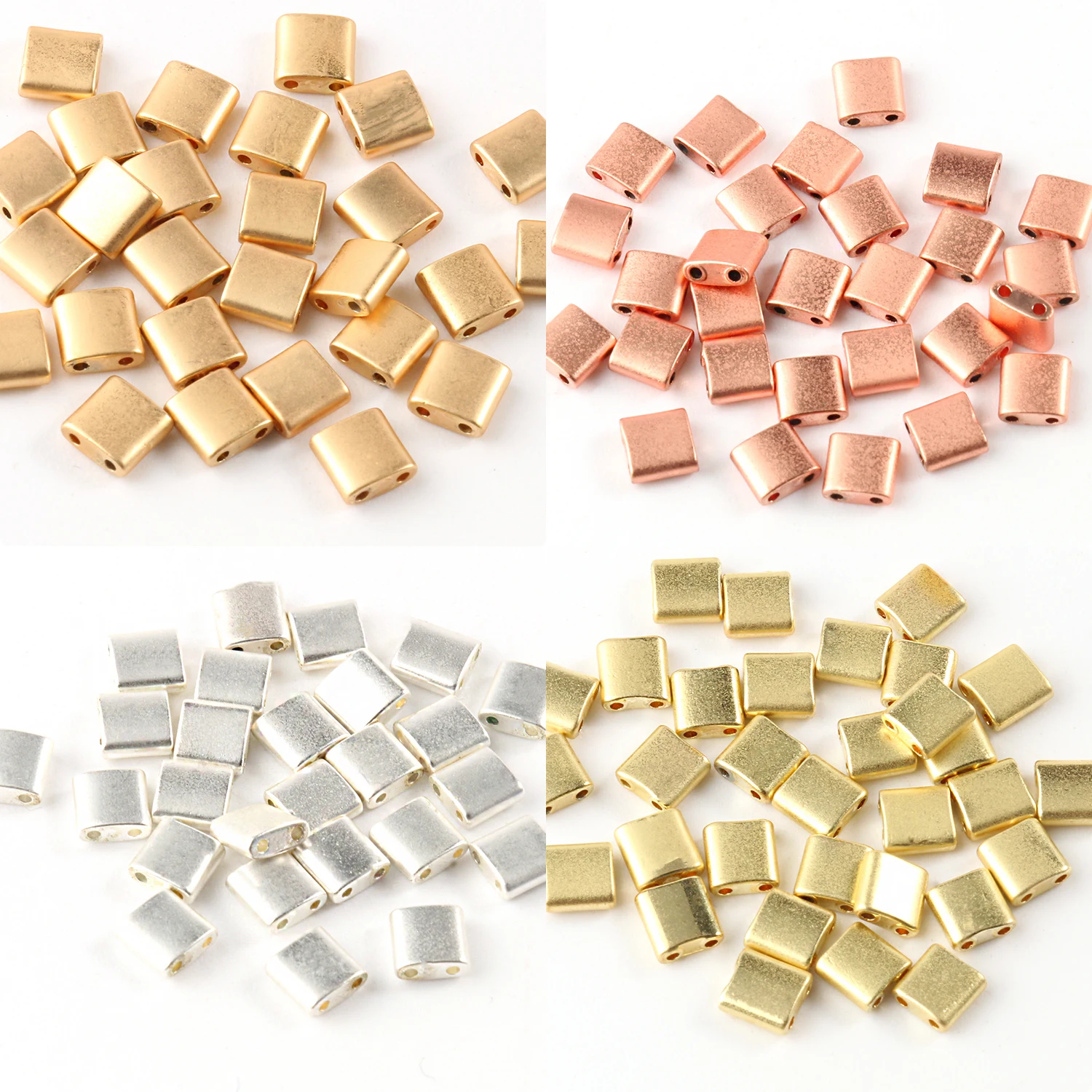 

Оптовая продажа, натуральные красочные матовые Гладкие бусины из гематита с двойным отверстием, свободные бусины из камня, бриллианты, брас...