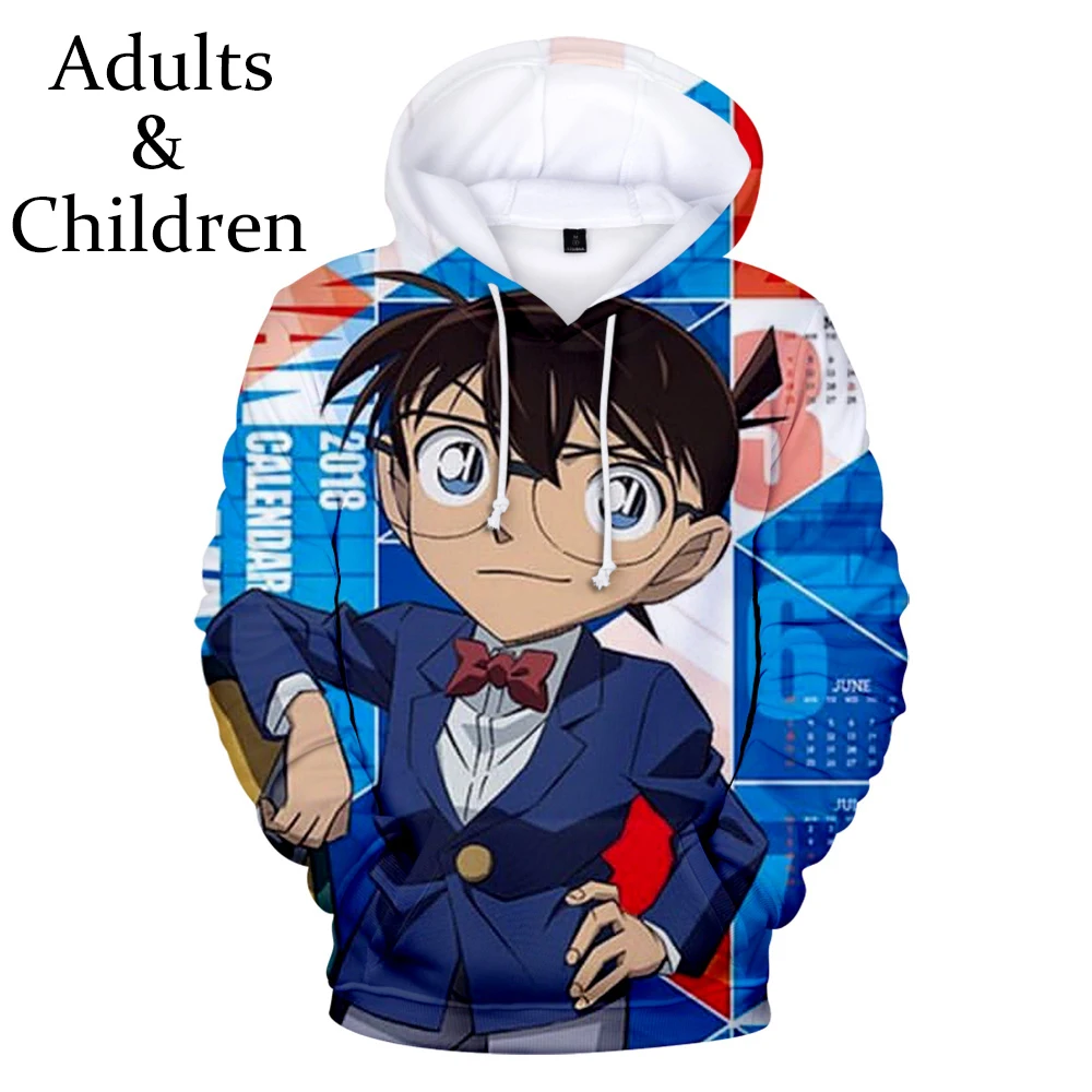 

Popular 3D print Detective Conan Hoodies Children Sweatshirts boys girls pullovers Fashion Men women 3D Hooded Men-Pullovers