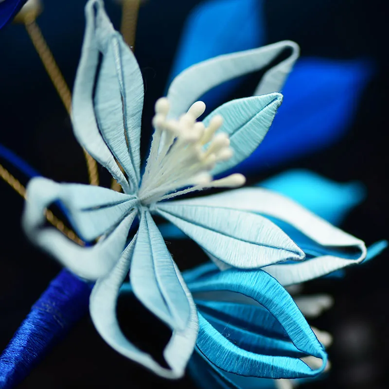Handmade bun / traditional wrapped flower DIY kit Hair accessories with clothing Silk embroidery thread | Дом и сад