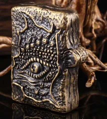 LDD бронзовая латунная 120 г глубокая двухсторонняя 3D Ghost Rider skull сглаза Тяжелая ручная коллекция декоративных зажигалок