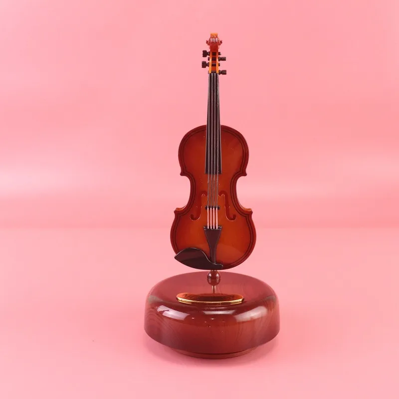 

2021 Children Adult Violin Rotating Music Box Student Gift Creative Clockwork Music Box Gift Home Decor Toys